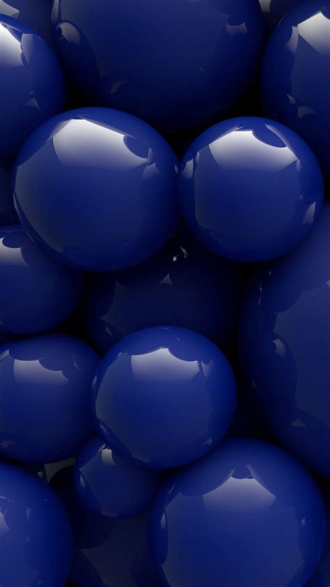 Spheres 3d Abstract Background Balls Dark Blue Rendering Hd