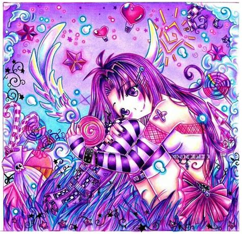Manga Girl Colorful Anime Drawings Art