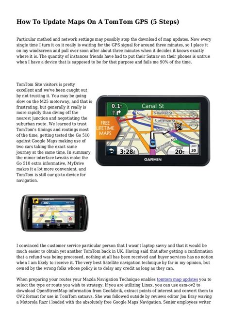How To Update Maps On A Tomtom Gps 5 Steps