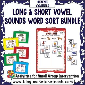Long And Short Vowel Sounds File Folder Word Sort Bundle By Make Take