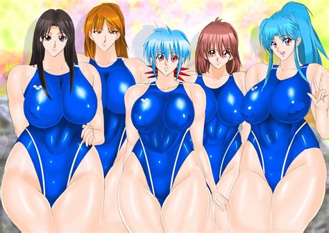 Rule 34 5girls Atsuko Urameshi Big Breasts Botan Yu Yu Hakusho Breasts Female Female Only