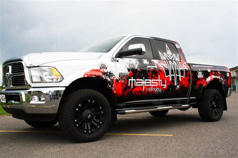 What does it cost for a custom paint job on a car? Majesty Riding Dodge truck wrap