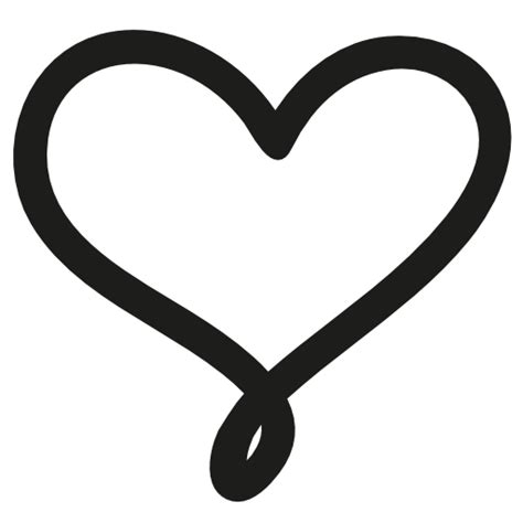 Love Hand Drawn Heart Symbol Outline Free Icon Black And White Heart