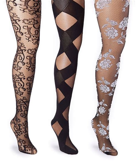Take A Look At This Black White Sheer Criss Cross Floral Tights Set