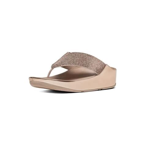 Fitflop Crystall Toe Thong Sandals In Rose Goldparkinsons Lifestyle