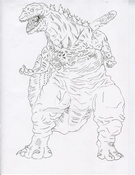 Shin Godzilla Ausmalbilder Resurgence Sketch 4x6 Print