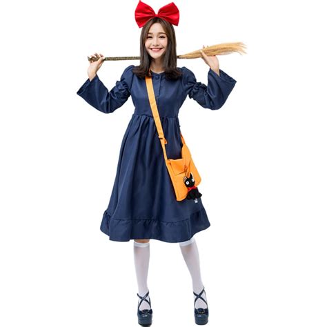 Womens Kikis Delivery Service Cosplay Costume On