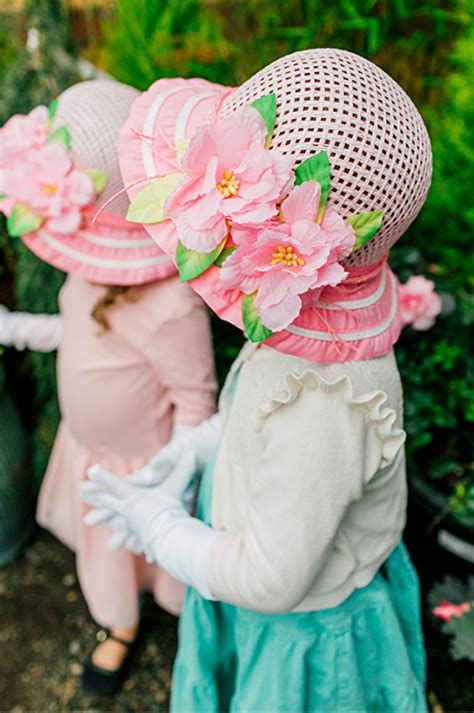 Girls Tea Party Dress Up Play Set For Two With Sun Hats And White Glov