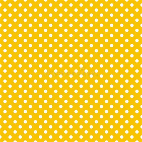 Tile Vector Pattern With White Polka Dots On Yellow Background Stock Vector Illustration Of