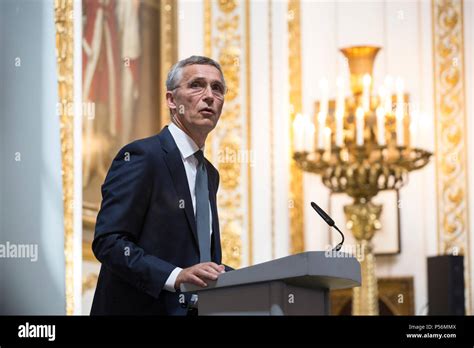 Nato Secretary General Jens Stoltenberg Gave A Pre Summit Address On