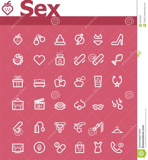 Sex Icon Set Stock Vector Illustration Of Pictures Line 38375662