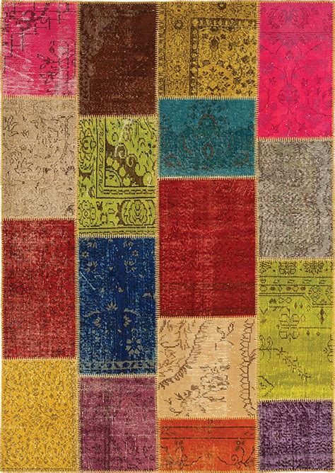 Verkaufe eine überwurfdecke(echtes lammfell), kann auch als teppich benutzt werden. Vintage Teppich - Patchwork 120 x 180 cm - Bunt | Segmüller
