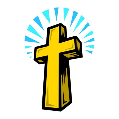 Christian Cross Icon Cartoon Royalty Free Vector Image