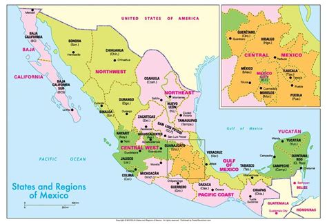 Michelin Official States And Regions Of Mexico Map Art Print Poster