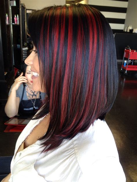 Black Hair With Highlights Dark Red Hair Hair Color For Black Hair Hair Highlights Color