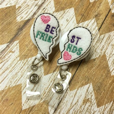 Best Friends Badge Reels Badge Clip Retractable Name Badge