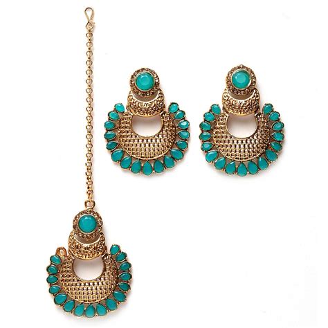 Panash Gold Plated Turquoise Blue Jewellery Set Buy Panash Gold Plated