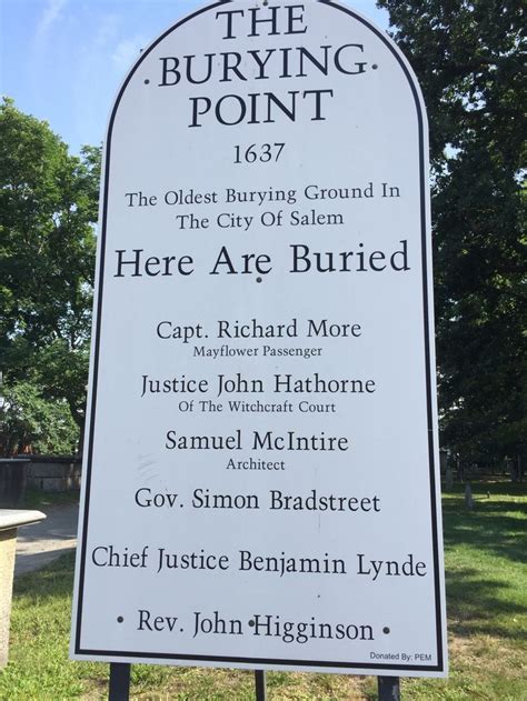 The Old Burying Point In Salem Mass Is The Final Resting Place Of