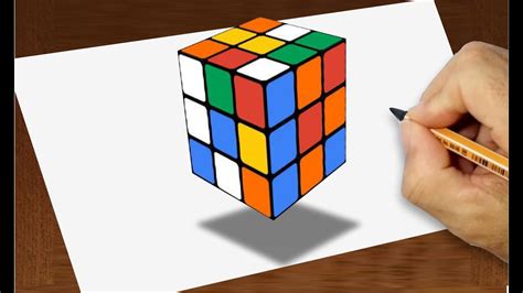 Como Desenhar Um Cubo Magico Em 3d Passo A Passo Youtube