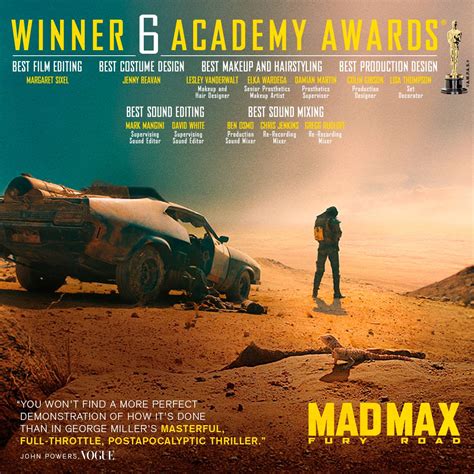 Fury road, swept the academy awards on sunday night, los angeles time. 'Mad Max: Fury Road' Beats Out 'Star Wars: The Force ...