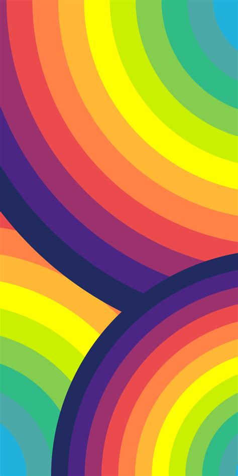 Abstract Circles Colorful Rainbow 1080x2160 Wallpaper Rainbow