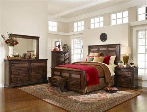 20th century pair of catalan, spanish nightstands with marquetry drawers and open shelf two doors in the low space for an extra storage measure: Beautiful rustic Spanish look--Progressive Stetson 7pc ...