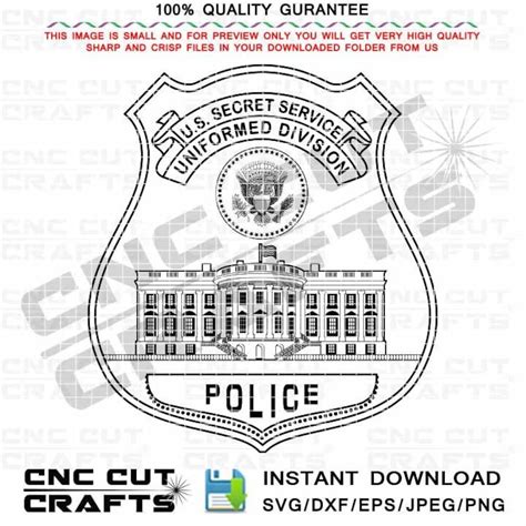 Us Secret Service Uniformed Division Police Badge Svg Cut File Vector