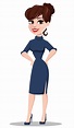 Young cartoon businesswoman. Beautiful lady standing 2976778 Vector Art ...