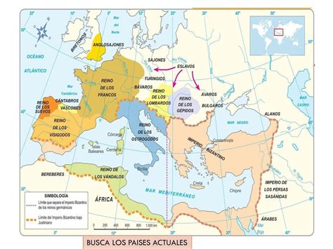 Europa En El Siglo Vi Imperio Carolingio Imperio Bizantino Mapa Del