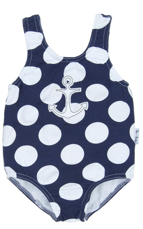 This Nautical Girls Swimsuit Is A One Piece Vision Of Girls Sailor