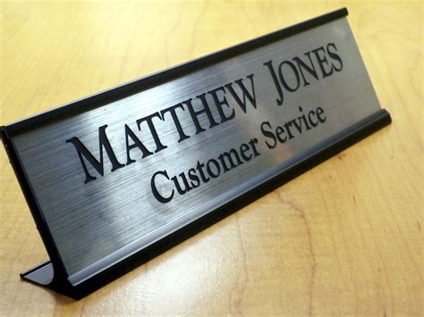 Custom Engraved 2x8 Brushed Silver Name Plate Personalized