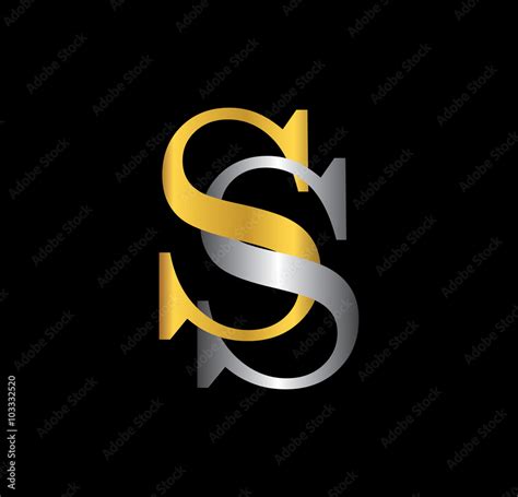 Ss Initial Letter With Gold And Silver Stock Vector Adobe Stock