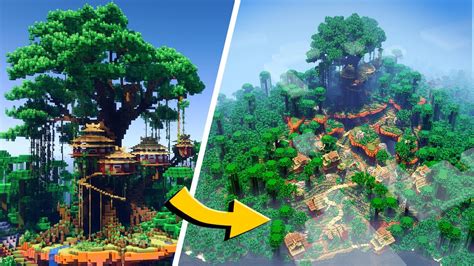 Minecraft 120 Jungle Biome Transformation Youtube