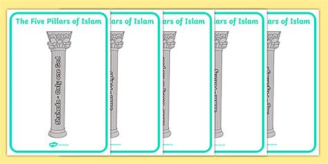 5 Pillars Of Islam In Order Re Teaching Resources Twinkl