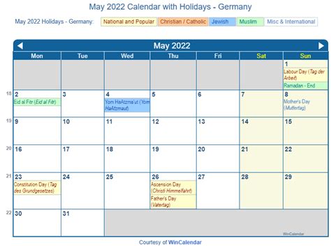 Print Friendly May 2022 Germany Calendar For Printing