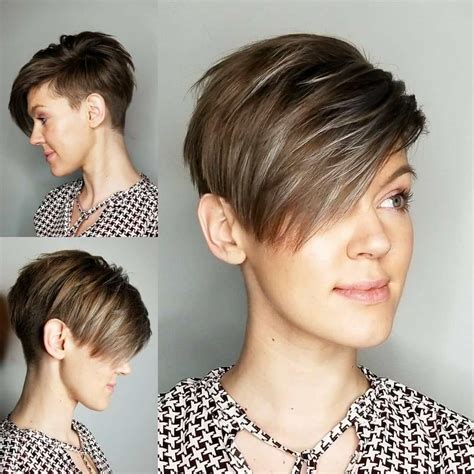 Tomboy Pixie Undercut With Choppy Side Bangs Short Hairstyles Fine