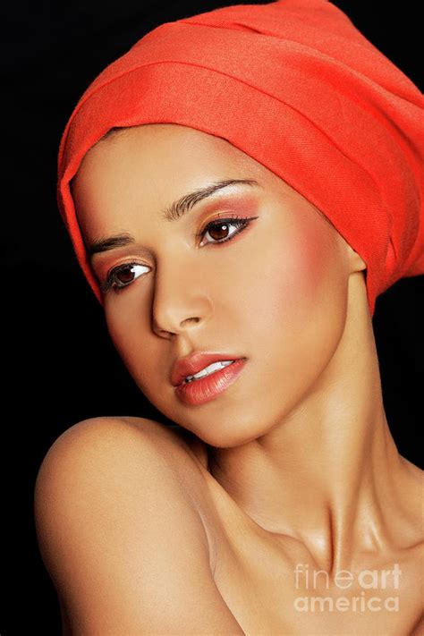 Attractive Womans Face In Turban Closeup Photograph By Piotr