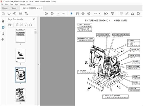 Yanmar Vio35 6a Excavator Crawler Backhoe Parts Catalog Manual 0cs10