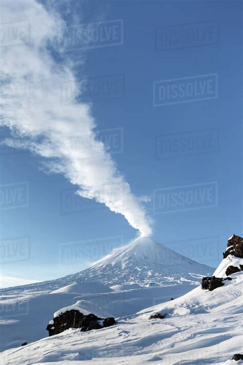 Volcano Landscape Of Kamchatka Eruption Active Klyuchevskaya Sopka