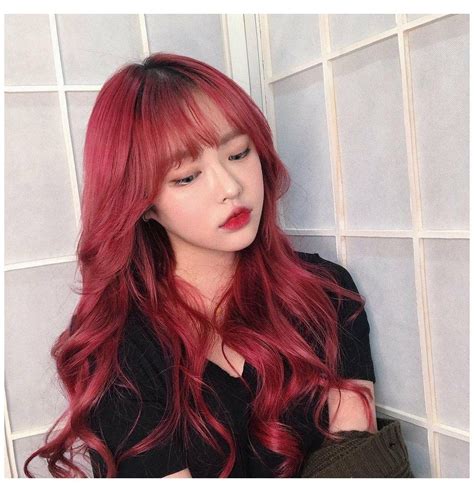 Korean Hair Color Red In 2021 Korean Hair Color Ulzzang Hair Red
