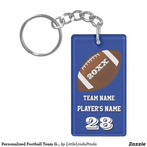 Personalized Football Team Ts With 4 Text Boxes Keychain Zazzle