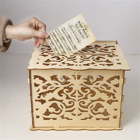 DIY Rustic Wooden Wedding Card Box Wedding Advice Box with Lock Wedding