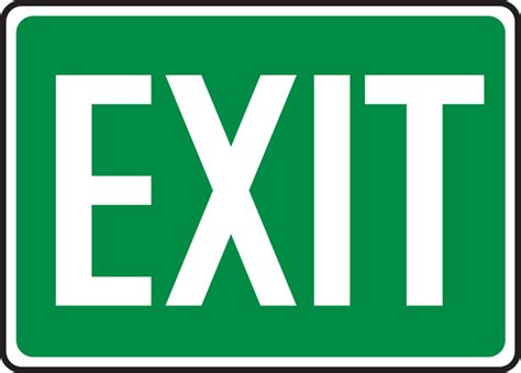 Exit White On Green Safety Sign Mext521