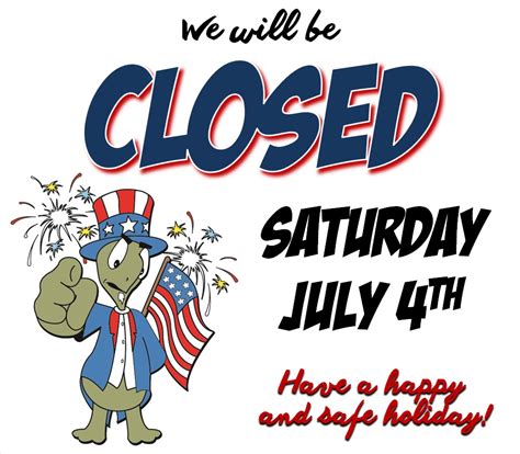Closed 4th Of July Sign Tipsy Turtle Pub Sports Bar