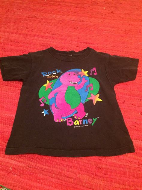 Rock With Barney Vintage T Shirt 1992 Rare Classic Ironic
