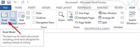 Features Of Read Mode In Office 2013 And How To Enable It Techtrickz