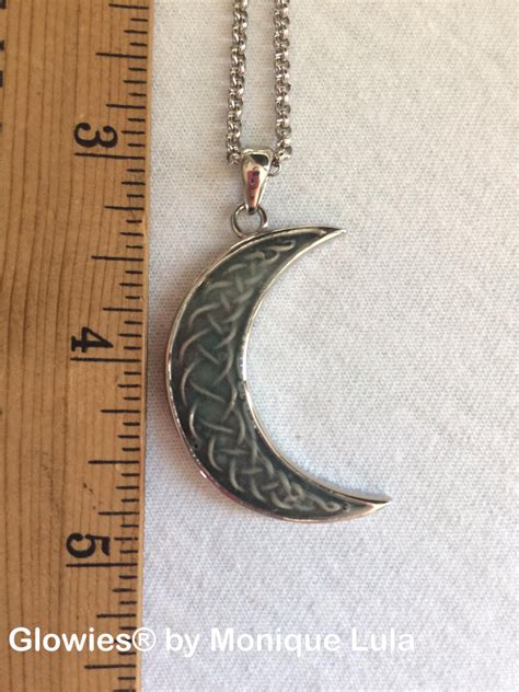 Glowies Glow Jewelry Stainless Steel Crescent Moon Glow Necklace