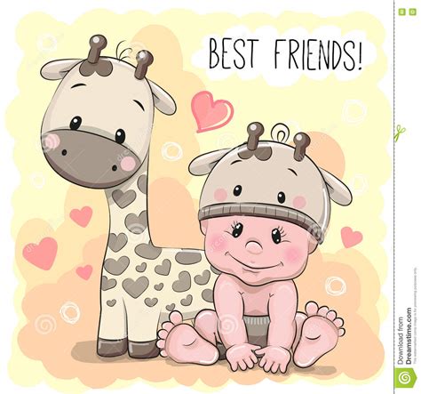 If possible, please buy the package to support the developer. Cute Cartoon Baby And Giraffe Stock Vector - Illustration ...