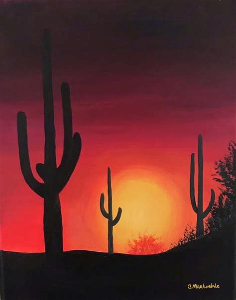 Arizona Sunset Painting By Carole Martindale Fine Art America