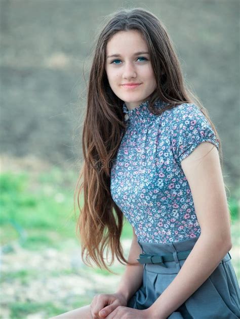 Teenage Girl Outdoor Portrait Stock Image Image Of Happy Healthy